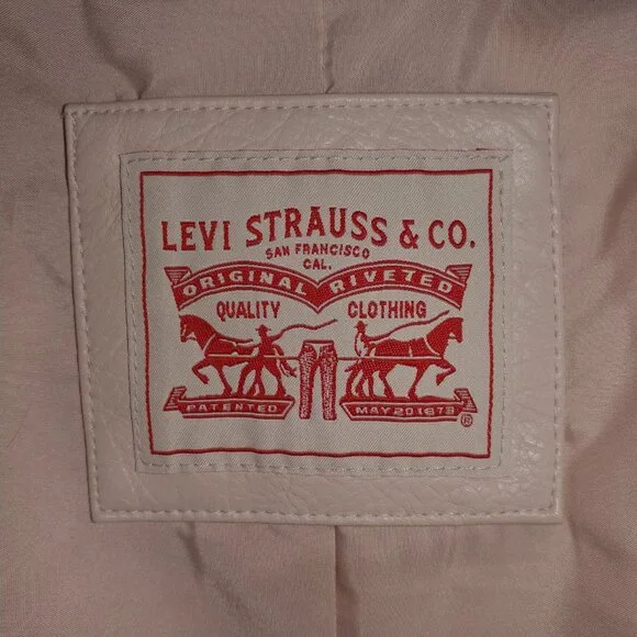 Levi's: Pink Faux Leather Moto Jacket W/Knit Hood - Women's Size Small - NWOT - Picture 9 of 11